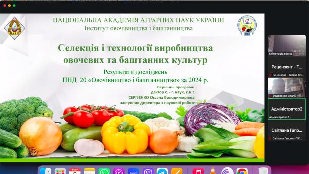 Звітування про виконання програм наукових досліджень «Овочівництво і баштанництво» у 2024 році