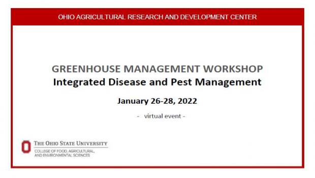 Участь у триденному он-лайн тренінгу Greenhouse Management Workshop: Integrated Disease & Insect Management, організованому Університетом штату Огайо (The Ohio State University, College of Food, Agricultural and Environmental Sciences), США.